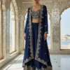 C585 226 Chinon Silk zari Sequins Work Indo Western Wholesale Surat
