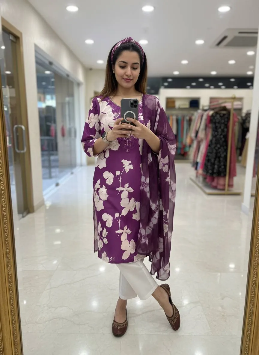 C585 230 Magic Cotton Embroidery Work Readymade Dress Wholesale Surat