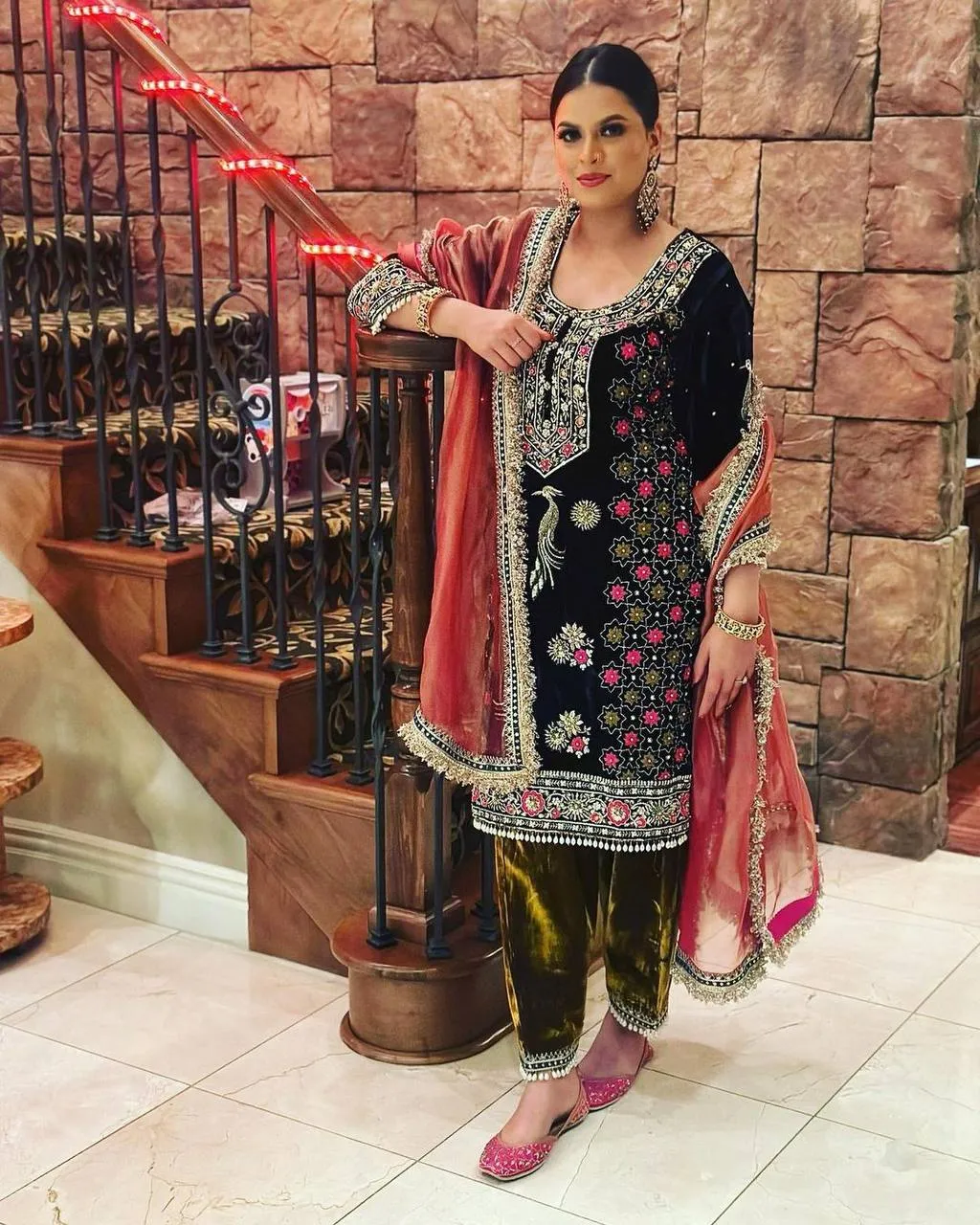 C585 1171 Organza Silk Embroidery Sharara Suit Wholesale Surat