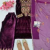 Stylish C585 1431 Velvet Zari Embroidery Long Kurti Set Wholesale Surat 2026