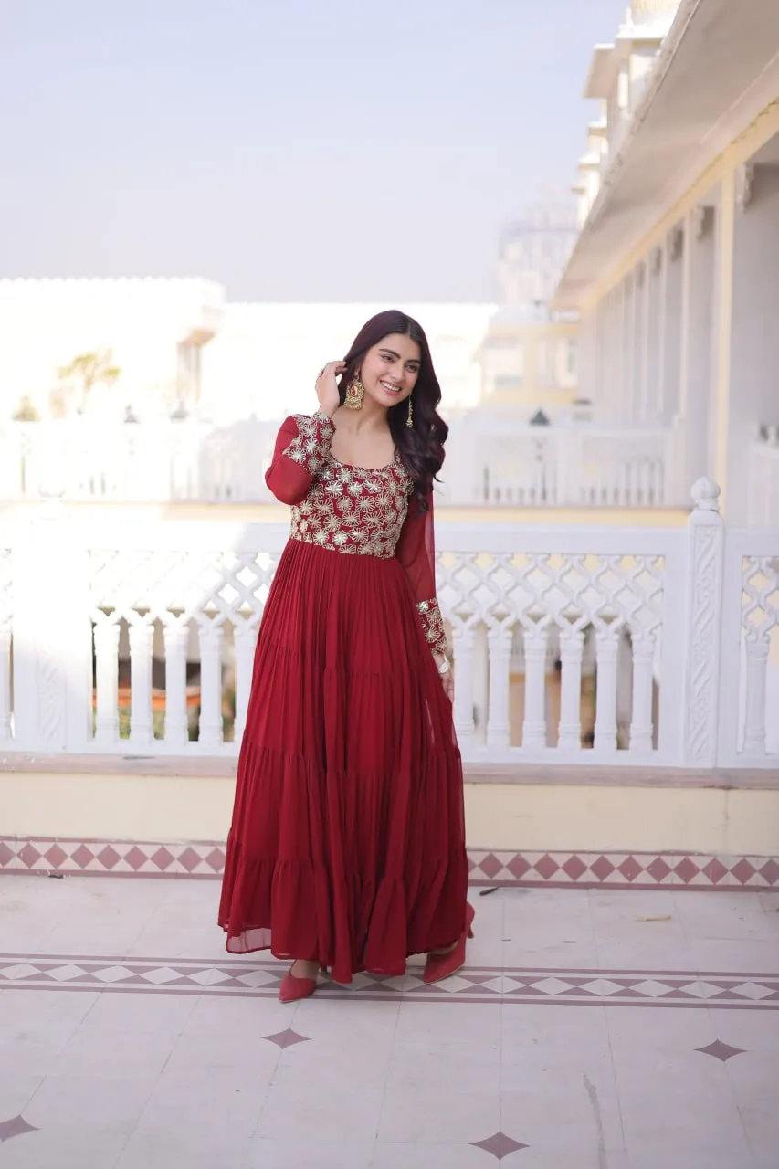 Mohini 9309 Georgette Embroidery Work Gown Wholesale Surat