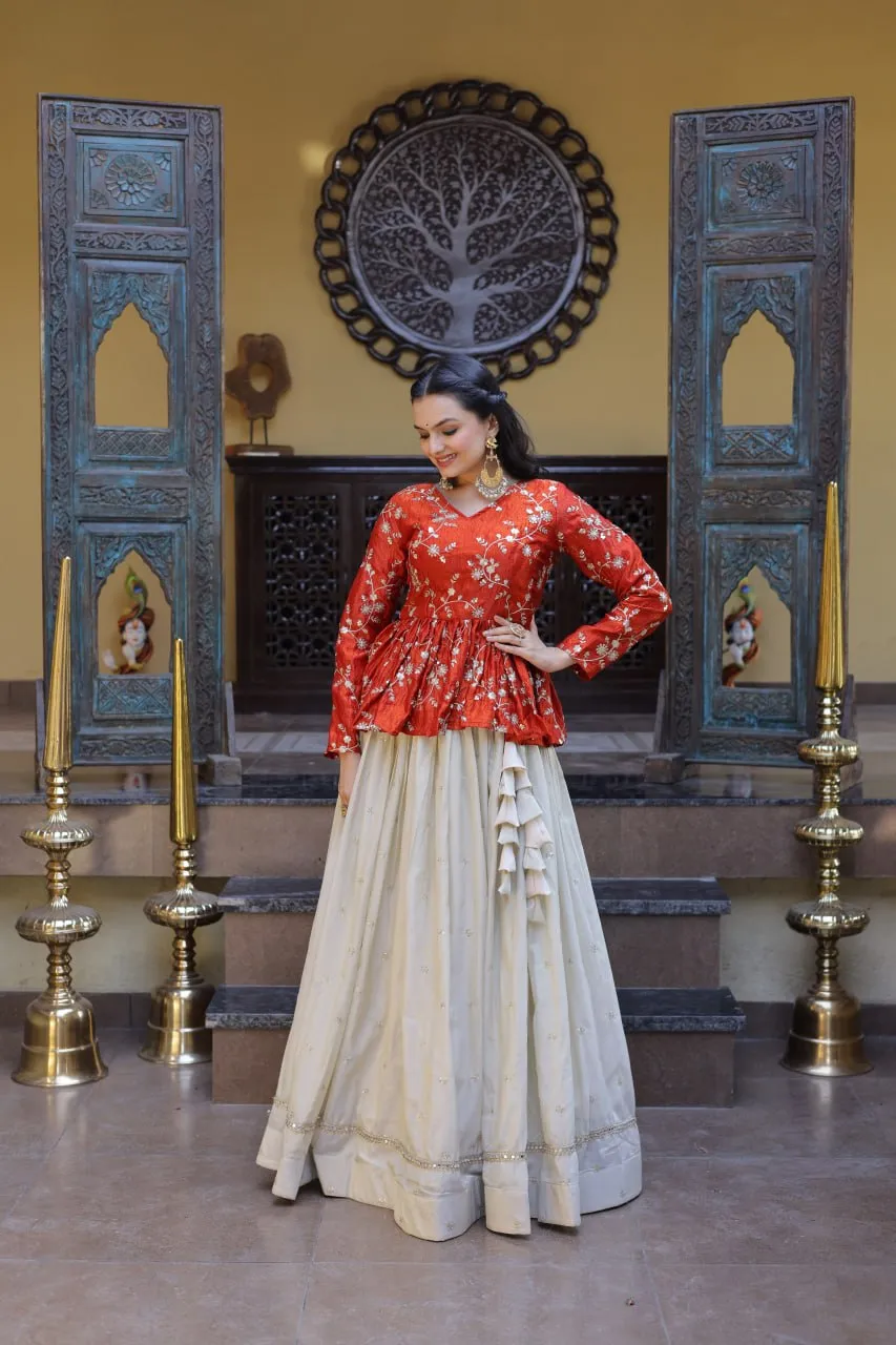 Mohini 7163 Cosmos Zari Embroidery Crop Top Wholesale Surat