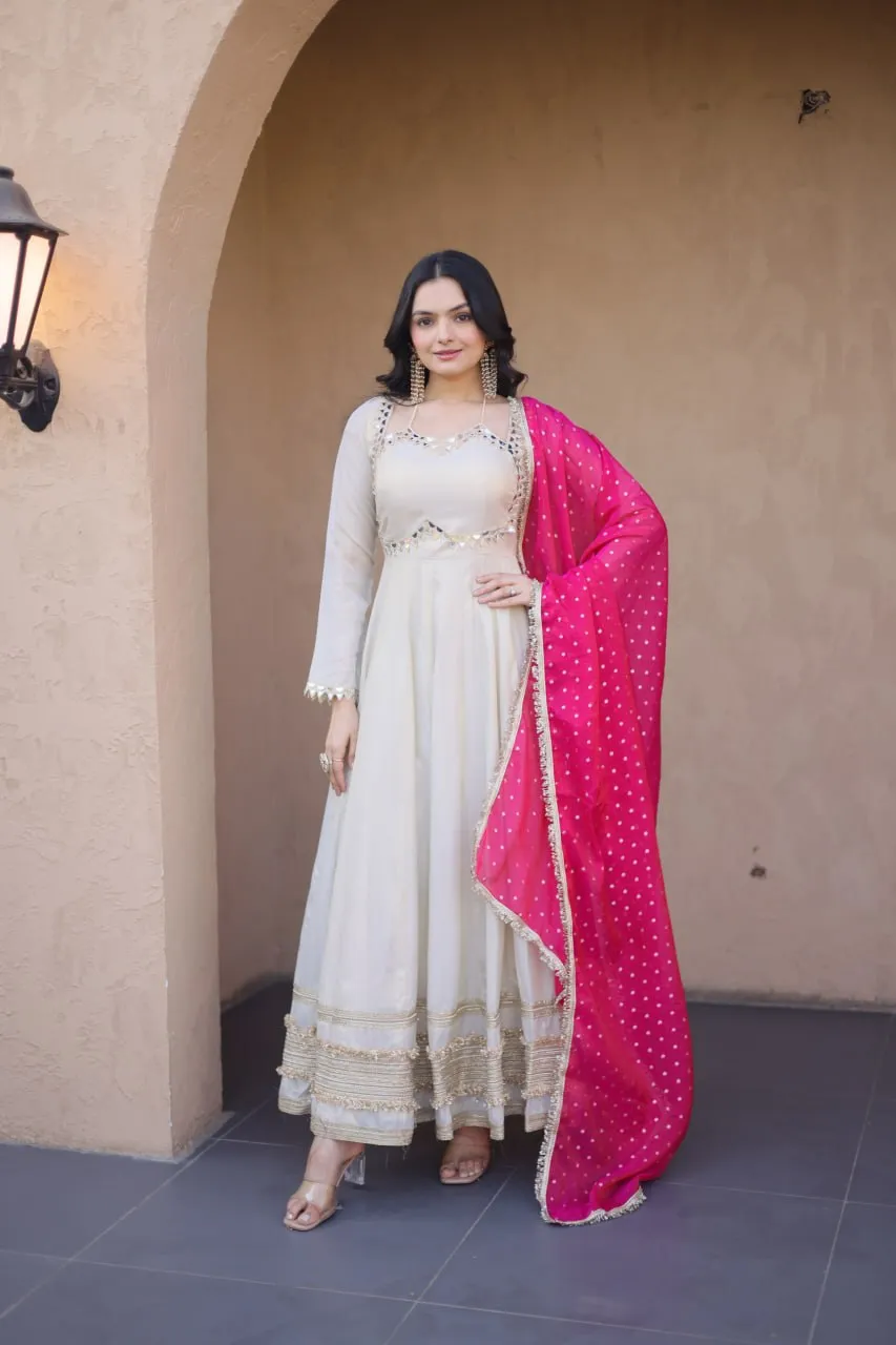 Mohini 9329 Cosmos Mirror Zari Work Festival Gown Wholesale Surat