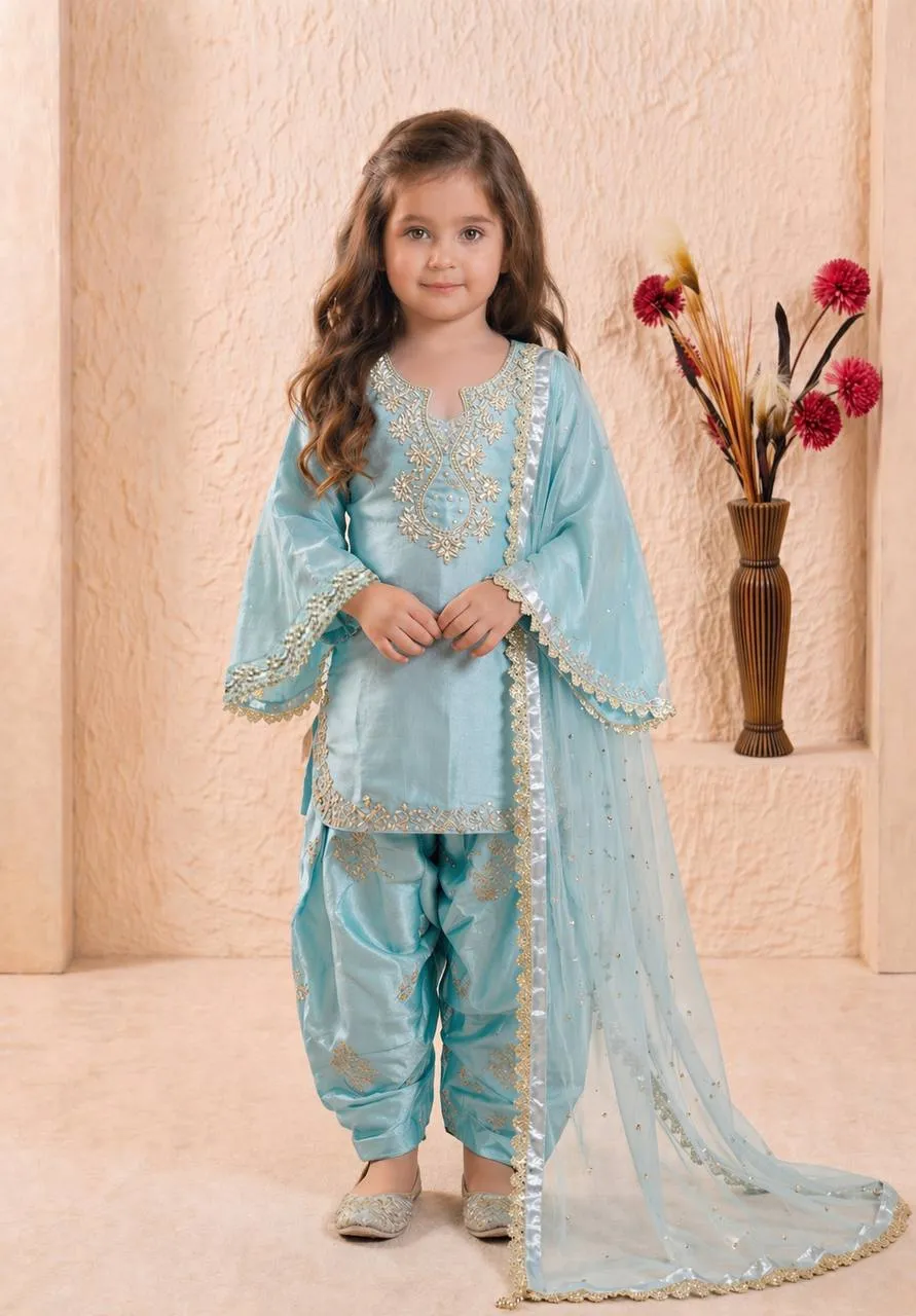Baby 248 Roman Silk Sequence Work Kids Wear Wholesale Surat