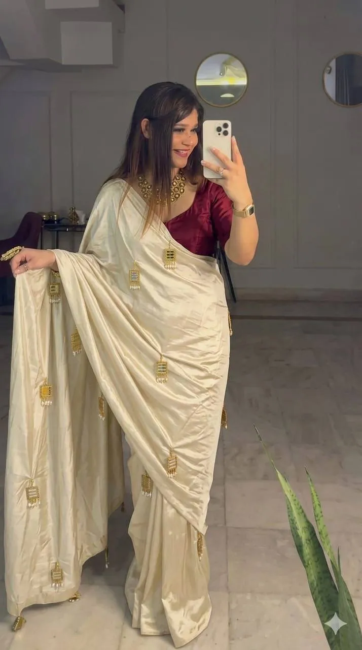 WMS Soft Chinnon Shiny Party Wear Saree Wholesale Surat
