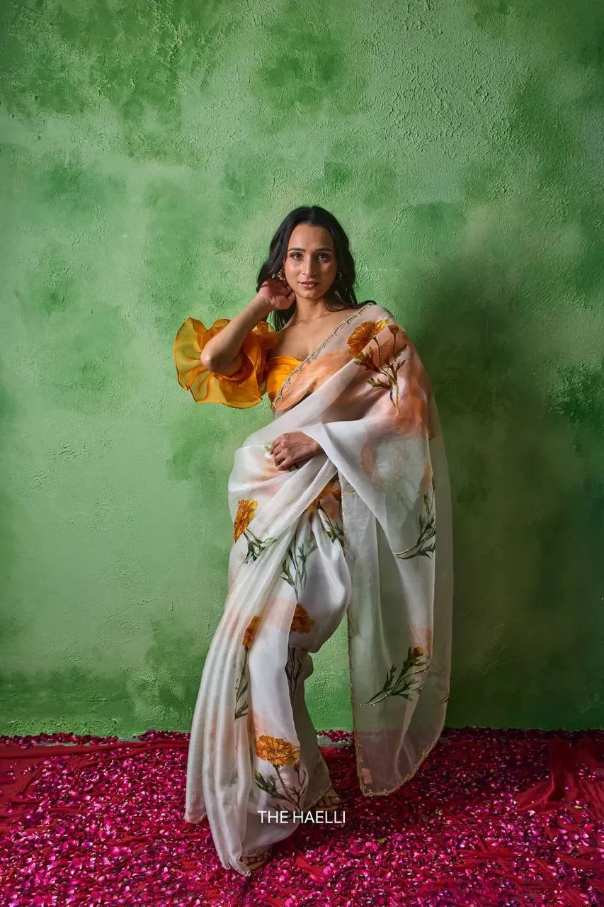 WMS Soft Taby Flowar Prined Party Wear Saree Wholesale Surat