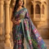 WMS Roman Silk Ajarakh Mirror Work Festival Wholesale Surat Saree