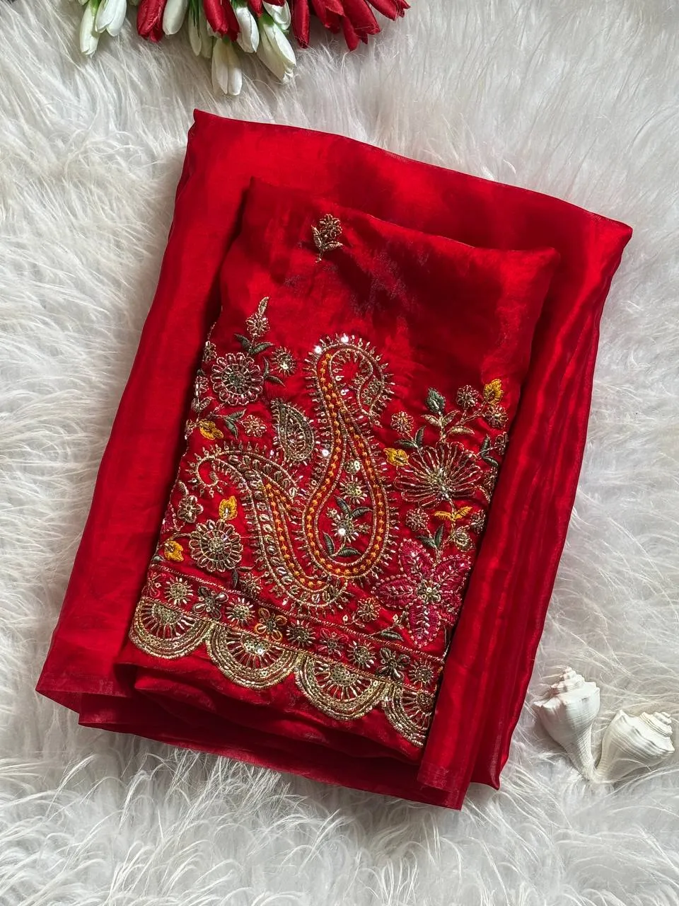 WMS Sartin Silk Embroidery Work Daily Wear Saree Wholesale Surat