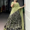 WMN 1207 Tasar Silk Kalamkari Printed Embroidery Lehenga Choli Wholesale Surat