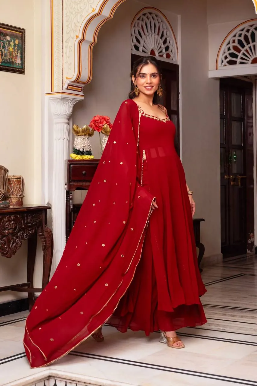 Deepika 5889 Gorgette Long Kurti Set Wholesale Surat