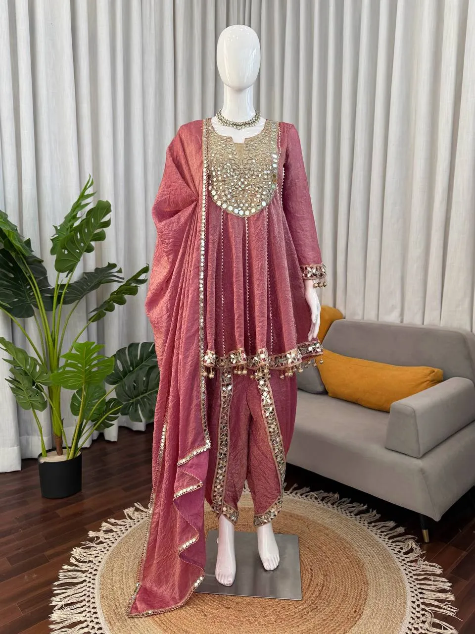 Deepika 6017 Gold Crush Mirror Work Readymade Dress Wholesale Surat