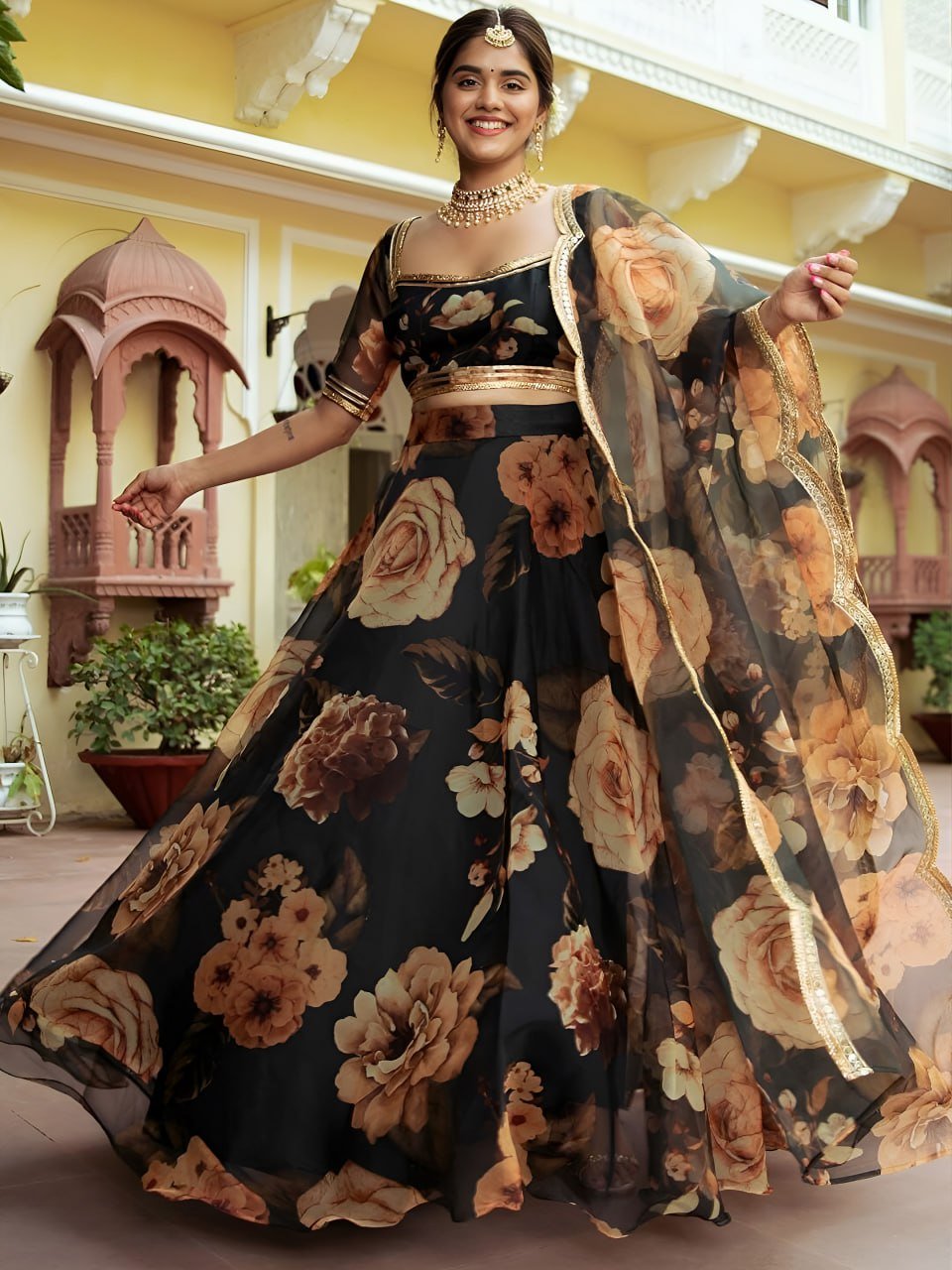 Zeel 15052 Organza Floral Printed Lehenga Choli Wholesale Surat