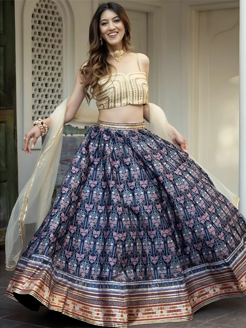 Zeel 15054 Organza Floral Printed Lehenga Choli Wholesale Surat