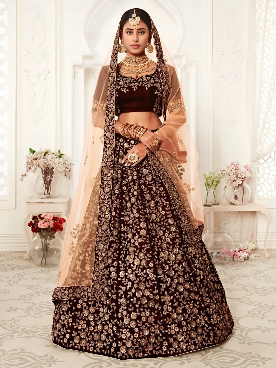 Zeel 7702 Velvet Sequins Bridal & Wedding Lehenga Choli Wholesale Surat