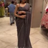 Madhuri 250 Crep Satin Embroidery Wedding & Party Ready To Wear Saree Wholesale Surat