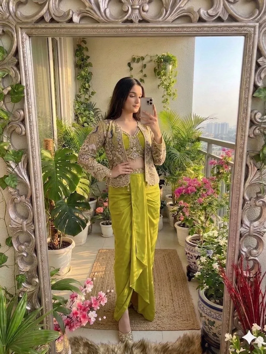 Madhuri 252 Crep Satin Embroidery Party Ready To Wear Saree Wholesale Surat