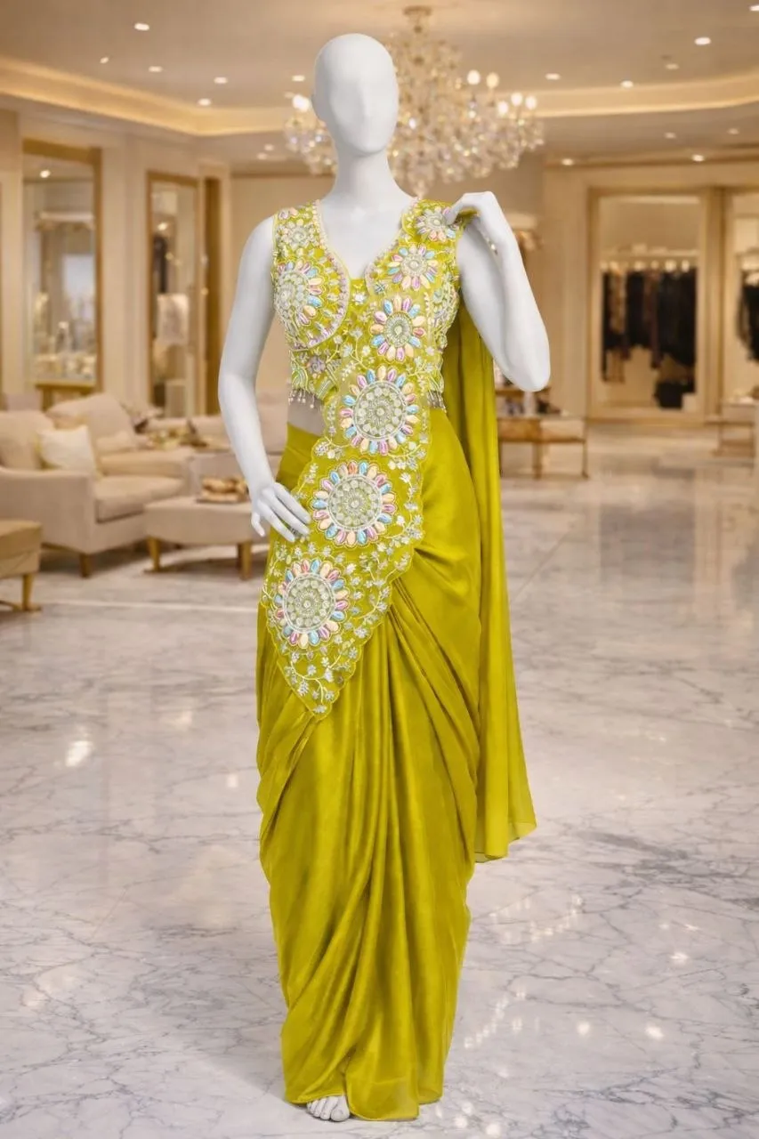 Madhuri 253 Trending Embroidery Ready To Wear Saree Wholesale Surat