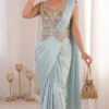 Madhuri 257 Crep Party Embroidery Ready To Wear Saree Wholesale Surat