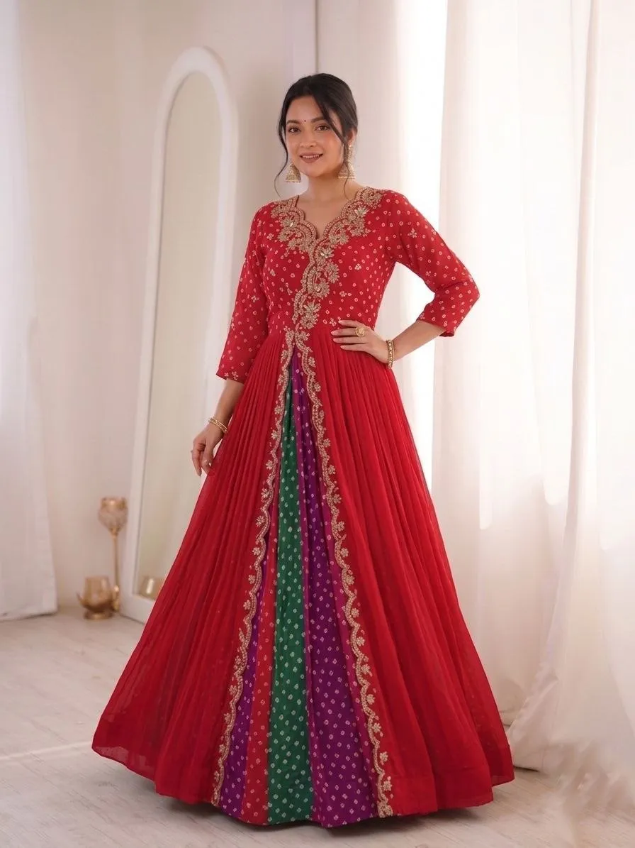 Madhuri 260 Georgette Anarkali Embroidery Gown Wholesale Surat