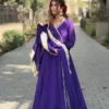 STD 6121 Blooming Zari Embroidery Gown Wholesale Surat