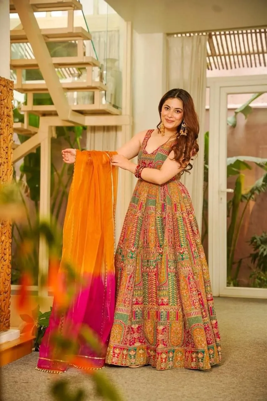 SWT 1197 Jimmy Organza Silk Festival Gown Wholesale Surat