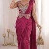Madhuri 257 Crep Party Embroidery Ready To Wear Saree Wholesale Surat