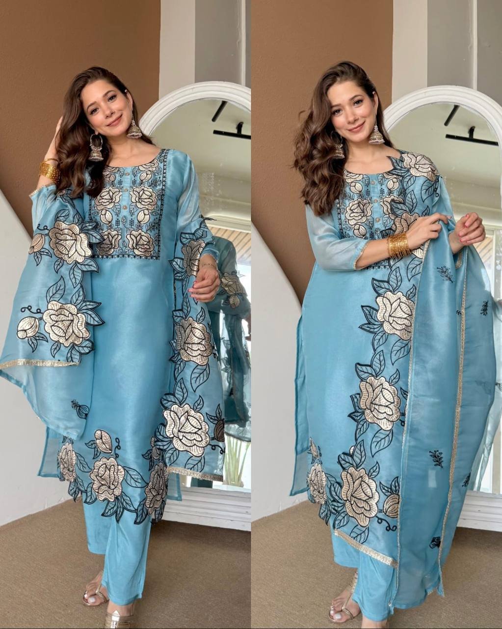 BV 464 Jimmy Choo Embroidery Work Readymade Dress Wholesale Surat