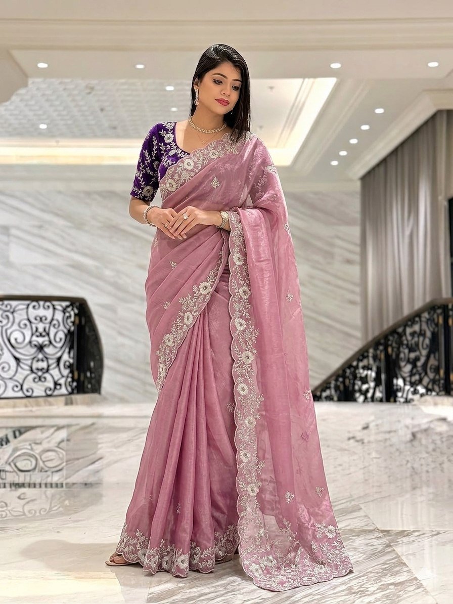 Kiara Bhakti Chinon Silk Party Wear Saree Wholesale Surat