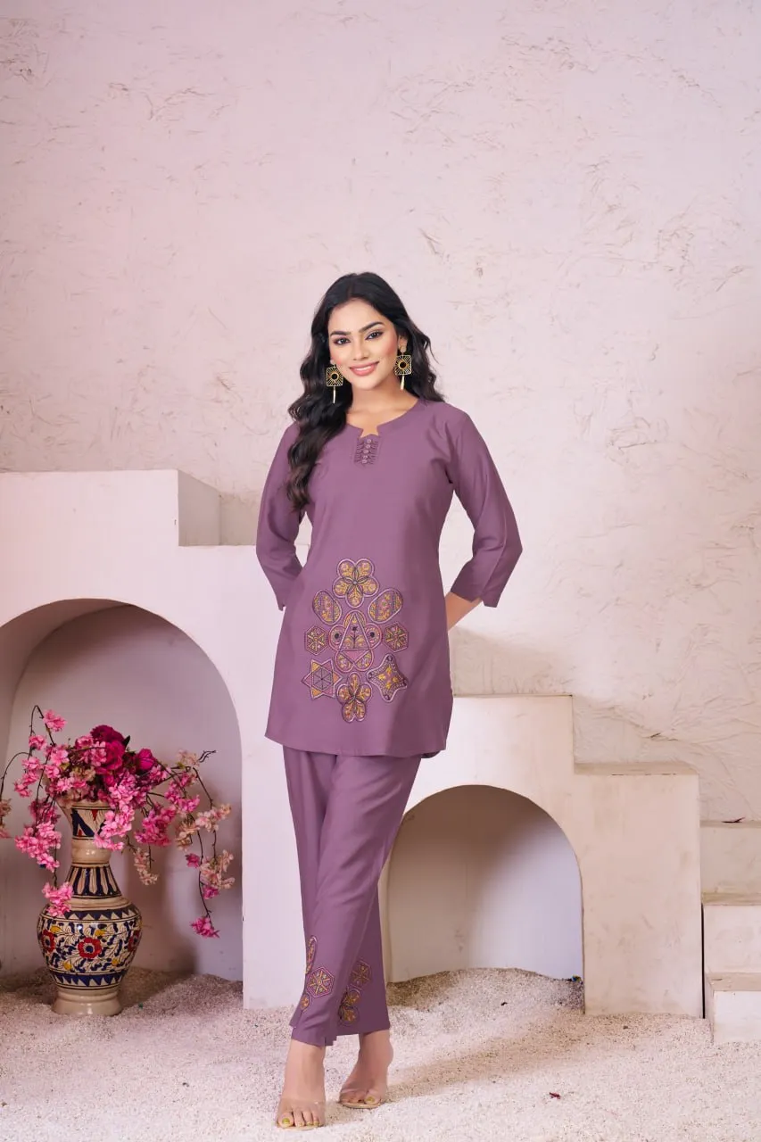 Launching Lila 119 Rayon Embroidery Co Ord Set Wholesale 2026