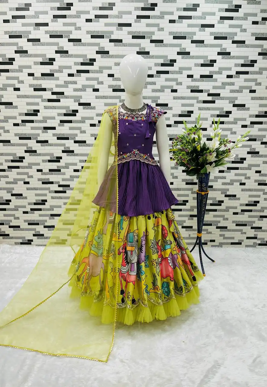 Baby 199 Chinon Silk Top Lahenga Kid Wear Wholesale