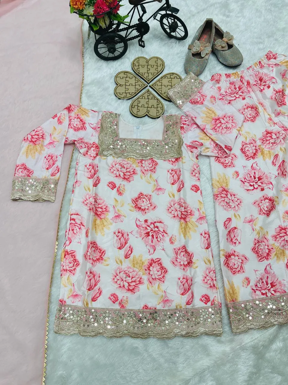 Launching Baby 201 Heavy Chinon Sharara Suit Kid Wear Wholesale 2026