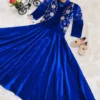 Latest Baby 230 Viscose Velvet Embroidery Gown Kid Wear Wholesale 2026