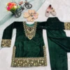 Launching Baby 236 Viscose Velvet Embroidery Dress Kid Wear Wholesale 2026