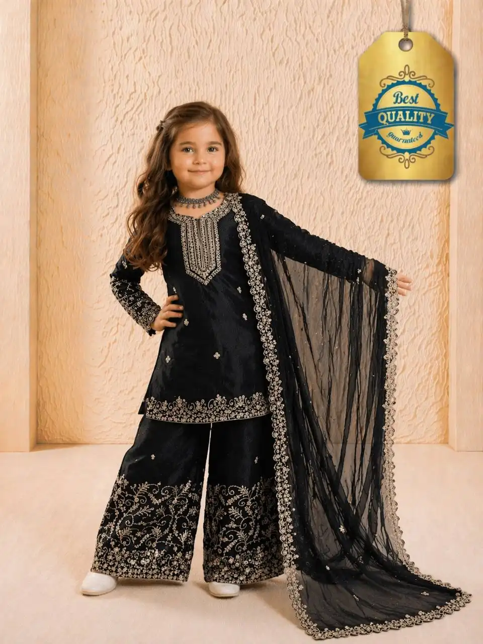 Baby 244 Gmy Silk Festival Sharara Suit Kids Wholesale