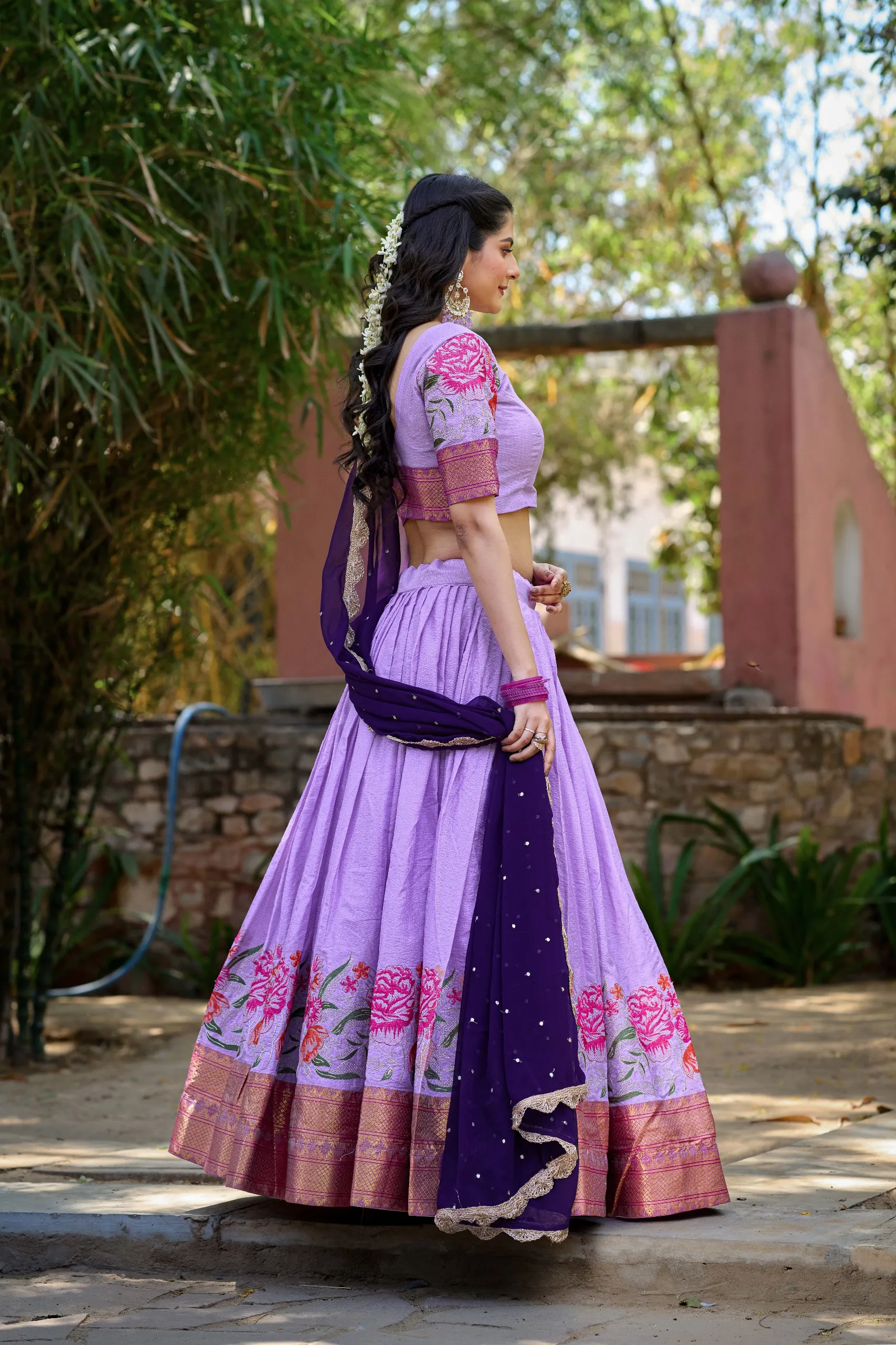Stylish WMN 1518 Ishaani Cotton Silk Embroidery Weaving Lehenga Choli Wholesale 2026