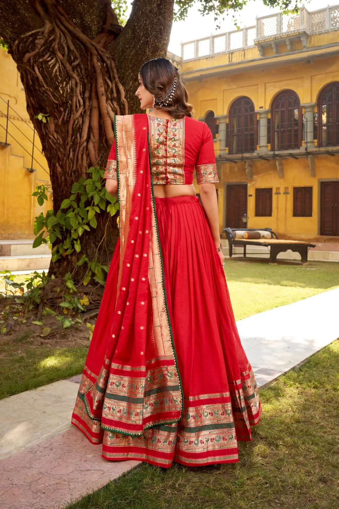 Buy WMN 1903 Chanderi Zari Weaving Festival Lehenga Choli Wholesale 2026