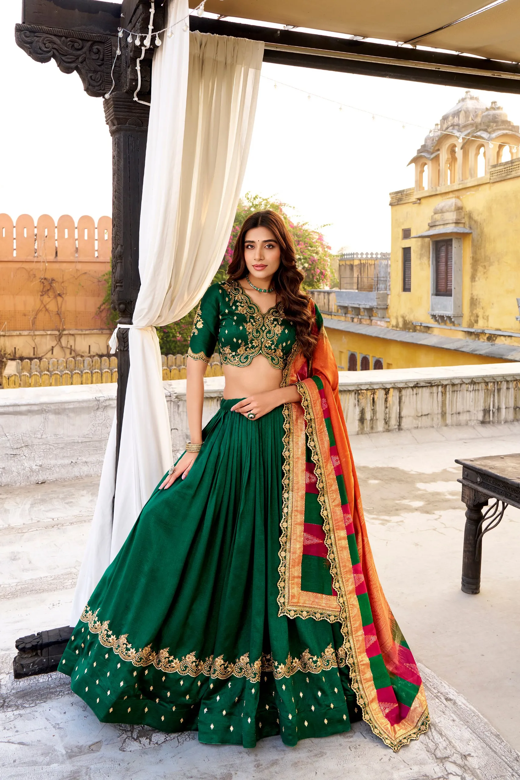 Beautiful WMN 1202 Aarna Vichitra Silk Embroidery Wedding Lehenga Choli Wholesale 2026
