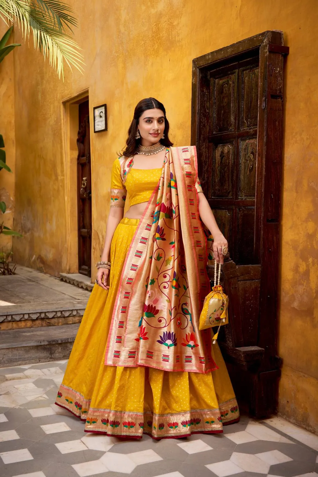 Beautiful WMN 2031 Kamkashi Paithani Silk Weaving Lehenga Choli Wholesale 2026