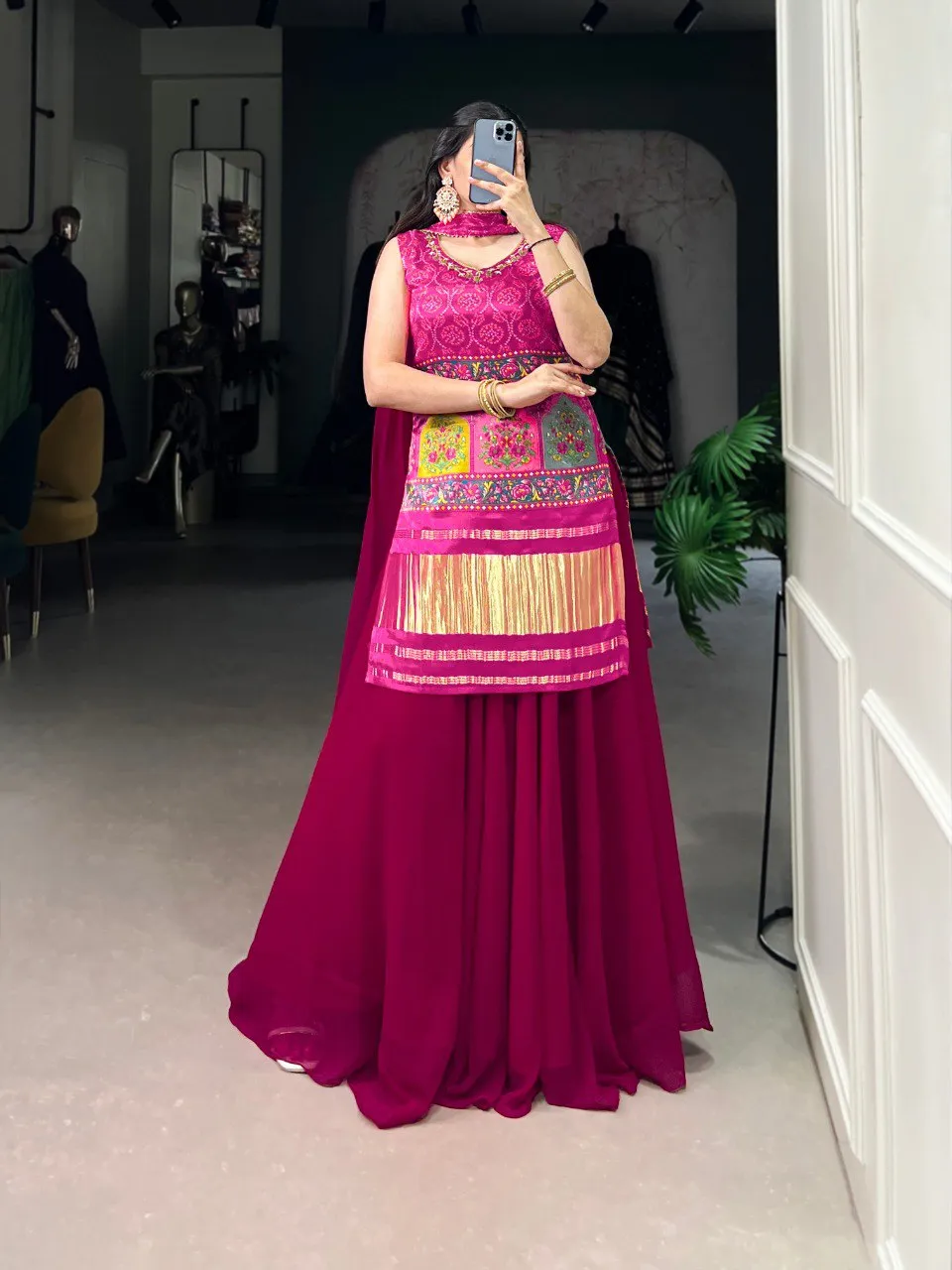 Launching WMN 3012 Gaji Silk Printed Handwork Reeadymade Dress Wholesale 2026