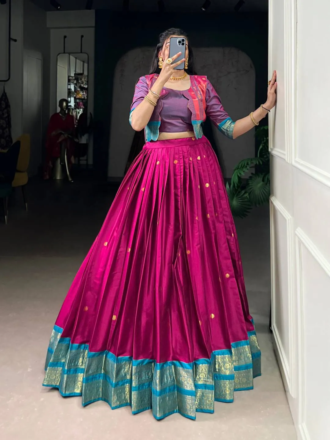 Buy WMN 1133 Anushna Poly Cotton Weaving Lehenga Blouse Wholesale 2026