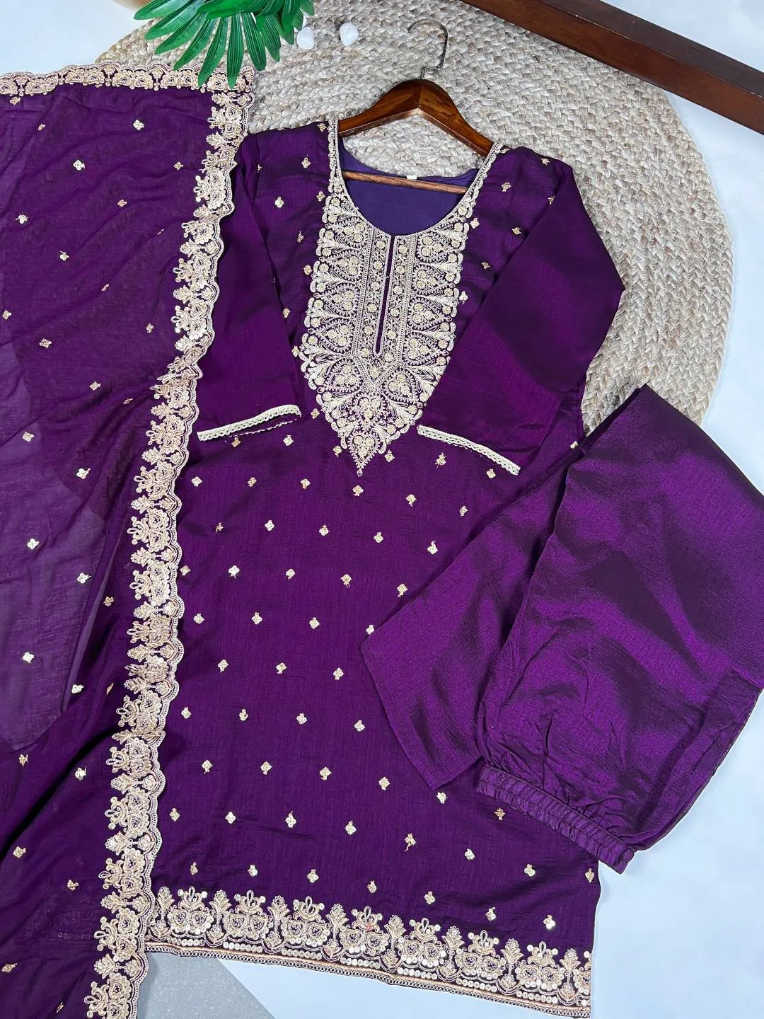 Launching WMN 3035 Vichitra Silk Embroidery Reeadymade Dress Wholesale 2026