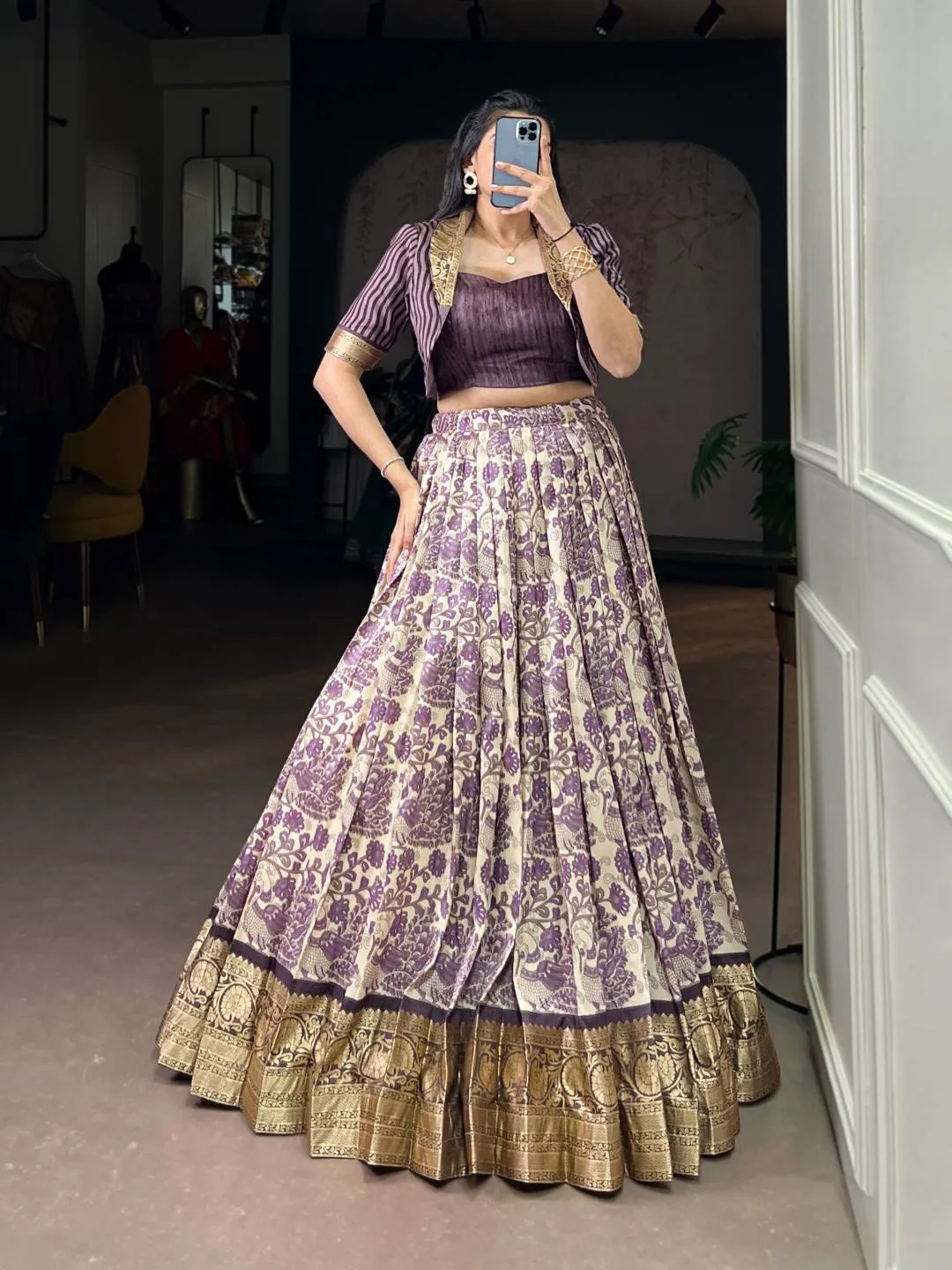 Latest WMN 1109 Tasar Silk Printed Lehenga Choli Wholesale 2026