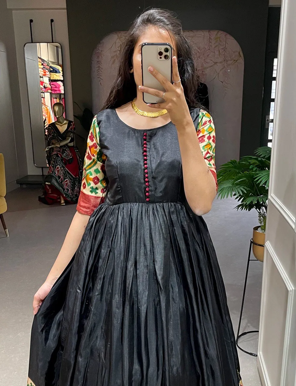 Buy WMN 5033 Dola Silk Printed Foil Work Festive Gown Wholesale 2026