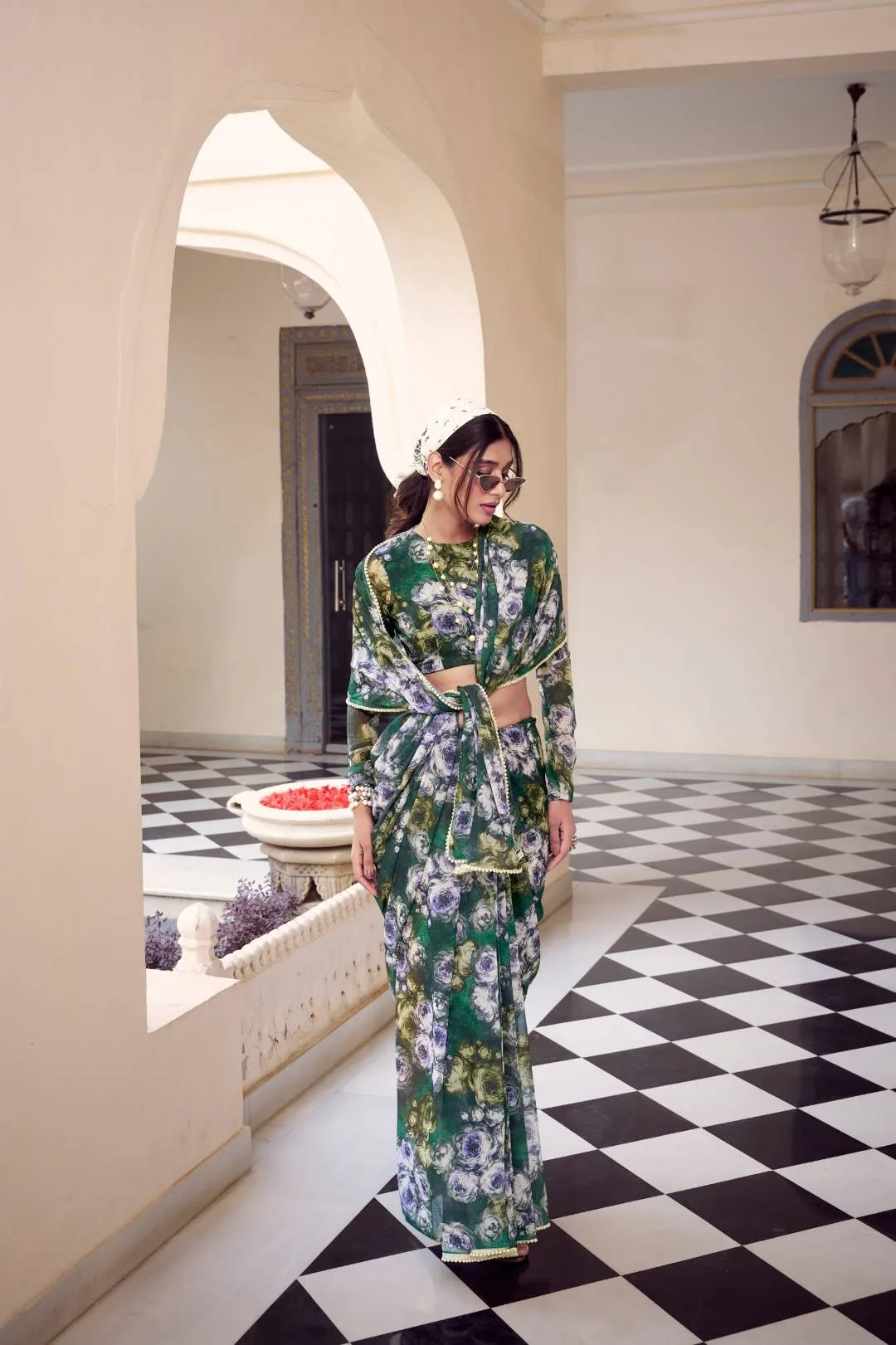 Latest WMN 7042 Weightless Marbal Floral Printed Saree Wholesale 2026