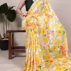 Buy WMN 7017 Dull Satin Floral Printed Saree Wholesale 2026