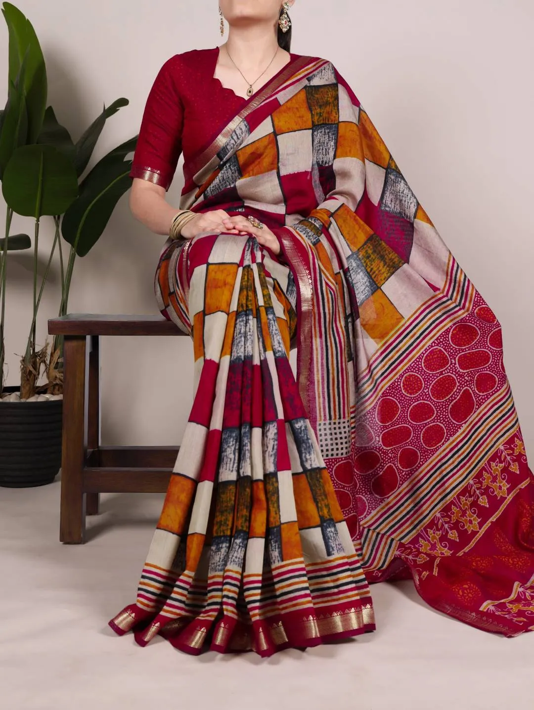 Beautiful WMN 7045 Viscose Chanderi Printed Saree Wholesale 2026