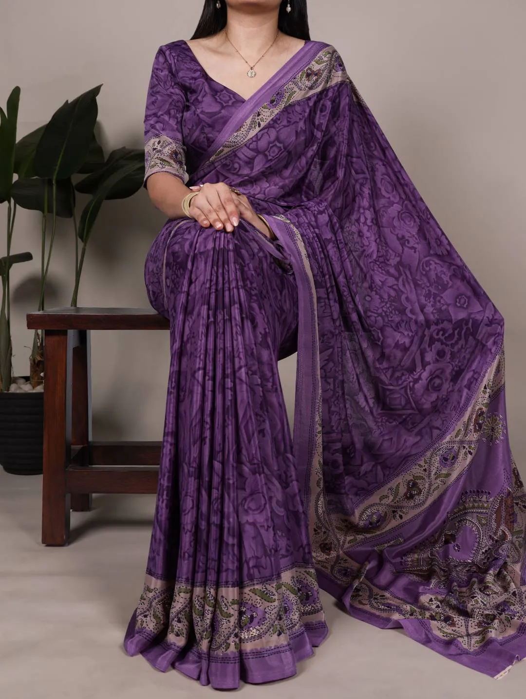 Buy WMN 7056 Crepe Printed Saree Wholesale 2026