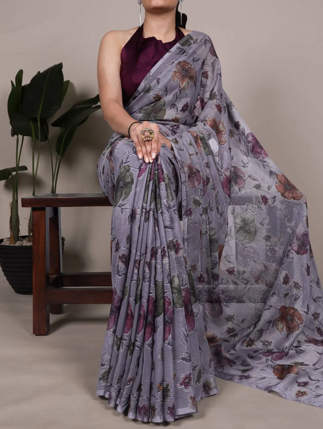 Launching WMN 7051 Lurex Brasso Floral Viscose Brasso Festive Saree Wholesale 2026