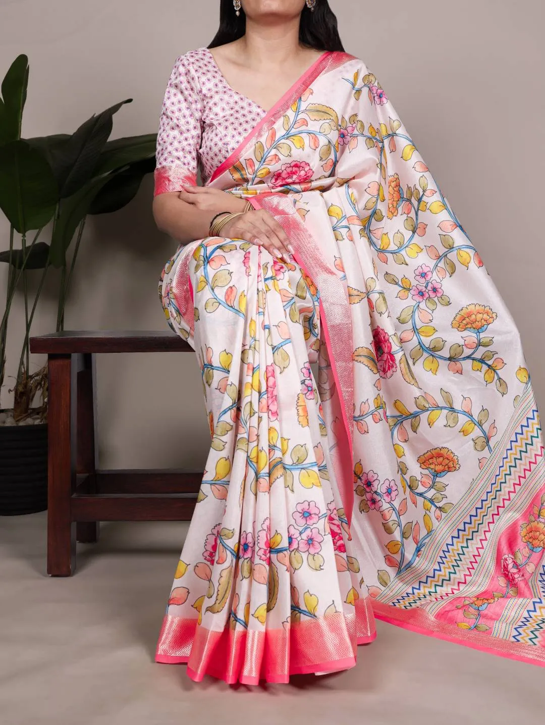 Launching WMN 7057 Tasar Silk Floral Printed Saree Wholesale 2026