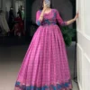 Launching WMN 5034 Viscose Chanderi Printed Weaving Gown Wholesale 2026